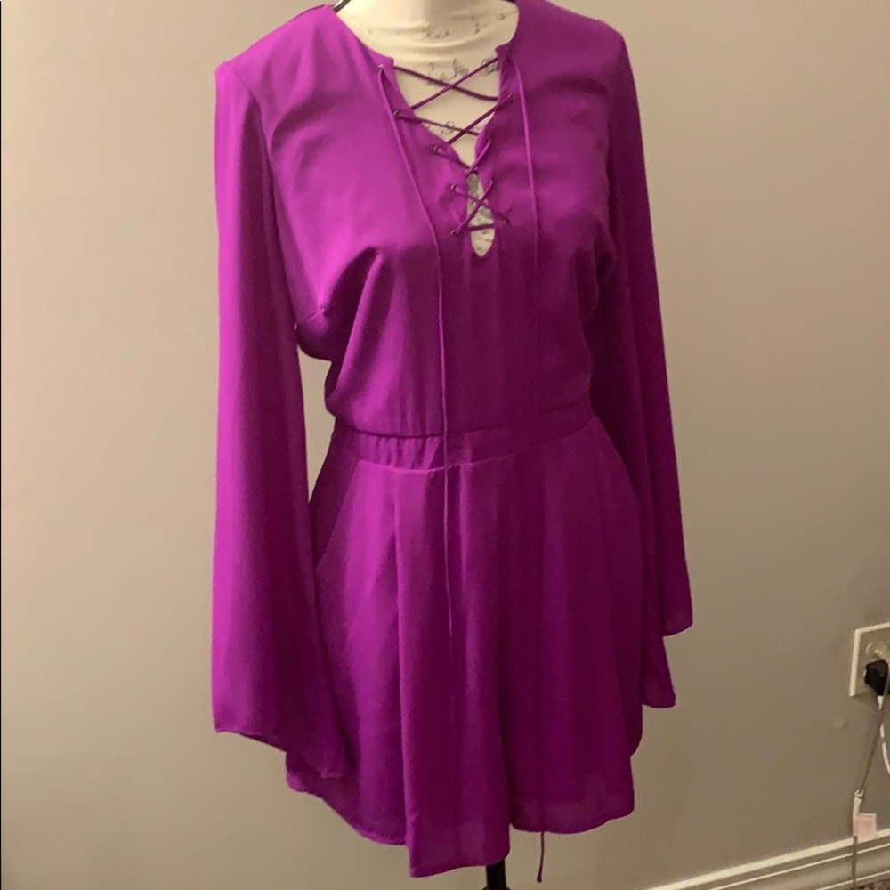 Purple jumper ( shorts) bell sleeves- Worn once